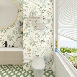 TEMU 미국 스타일 컨트리 플로럴 벽지, 거실, 침실, 기숙사용, 여학생 방 빈티지 배경 벽지, 전원 장식 벽화 및 스티커.