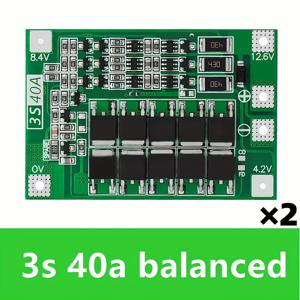 TEMU 2개 3S/4S 40A 60A 리튬 이온 보호 보드, 18650 BMS 11.1V 12.6V/14.8V 16.8V에 적합한 PCB BMS 보호 회로 (밸런싱 포함)