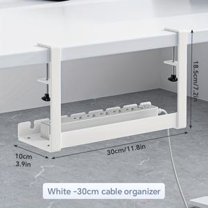 TEMU 드릴 없는 책상 아래 케이블 관리 트레이, 클램프 마운트가 있는 메탈 메쉬 케이블 관리, 3홀 케이블 트레이와 책상 와이어 관리, 홈 오피스 스탠딩 데스크용 데스크 코드 정리대|책상