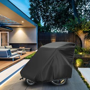 TEMU 고품질 PU 코팅 자전거 트레일러 커버 - 캐리지, 펫 스트롤러, 트레일러 호환, 헤비듀티 커버, 야외 보관용