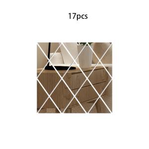 TEMU 2D 평면, 17개 창의적인 아크릴 거울 벽 스티커 실내외 벽 장식 안전 거울 고품질 드릴링 없음 3D 아크릴 장식 스티커 마름모 스플라이싱 TV 배경 벽 장식, 실내 벽 장식 | 반짝이는 효과 | 빛나는 표면