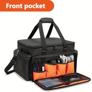 TEMU DJ 케이블 파일 가방, 조절 가능한 분할판, 15.6인치 노트북 슬리브, 여행용 음악가 기기 정리 가방, DJ 장비 및 악기 액세서리용 (가방만)|노트북파우치|노트북가방