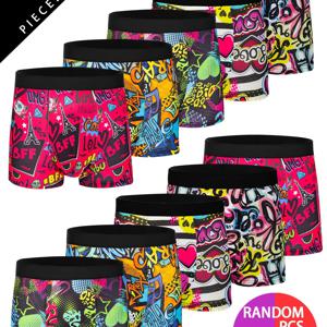 TEMU 10개입 남성용 드로즈 팬티, 랜덤 패턴, 트렌디한 프린트 남성용 드로즈, 크리스마스 테마 디자인 랜덤 발송.|반바지|남자반바지|남성반바지
