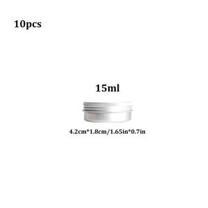 TEMU 15ml/30ml/50ml/100ml 알루미늄 캔들 재장전용 메탈 컨테이너 빈 크림 립밤 틴 박스 헤어 왁스 포트 실버 캔 박스 10개
