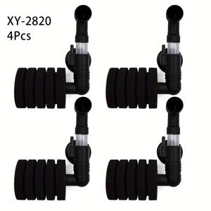 TEMU 내구성 좋은 스펀지 필터 4개 세트: 10~15갤런 수조용, 블랙 벽걸이 디자인, 공기구동 무소음 필터, 컴팩트 수족관 필터, 물고기 & 새우 사육에 적합