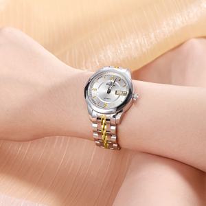 TEMU 디안파이 여성용 럭셔리 자동 기계식 시계, 듀얼 타임 디스플레이, 스테인리스 스틸 밴드, 날짜 캘린더 & 발광 손목 - 캐주얼 아웃도어 손시계, 우아한 디자인, 정밀 엔지니어링, 패션 의식을 가진 여성을 위한|손목시계