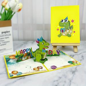 TEMU 1개 팝업 카드 + 봉투 포함, 만화 공룡 테마 생일카드 - 손자/손녀/아들/딸/조카/여동생/남동생/형제/누나/친구//남자친구에게 딱!