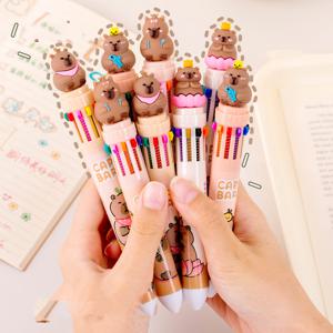 TEMU 4개 카피바라 10색 볼펜, 다양한 색상 - 학교 및 사무용품에 완벽함