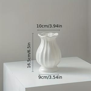 TEMU 프렌치 세라믹 화병 - 패턴의 고급 빈티지 유럽 스타일, 원통형 디자인으로 장미와 모란을 담는 우아한 거실 센터피스, 플라워 홀더, 러스틱 매력과 하이엔드 감성