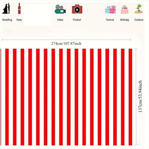 TEMU 빨간색과 흰색 줄무늬 비닐 배경 천 5x3피트/5x7피트 - 생일 파티, 서커스 테마 이벤트 및 사진 스튜디오 장식에 완벽한 선택