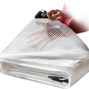 TEMU 1개 헤비듀티 투명 온실용 플라스틱 방수포 - UV-PVC, 방진, 방설, 단열 기능 - 강화된 가장자리 & 고리 포함, 온실, 농장, 정원, 가구, 발코니, 지붕 커버용 - 사계절 다용도 방수포, 빛 투과 & 쉬운 설치 (내구성 & 세탁 가능)