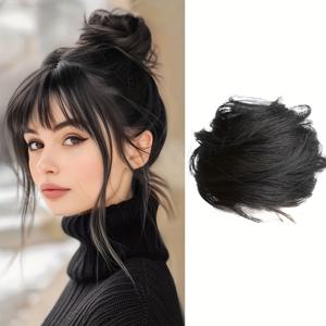 TEMU 여성용 100% 인간 머리카락 번 가발 - 부드럽고 편안한 쉬뇽 번 업두, 브라운 헤어피스, 웨딩, 파티, 캐주얼 착용 | 스타일링 쉬움, 접착제/스프레이 필요 없음, 교체용