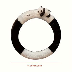 TEMU 차량 핸들 커버, 겨울 만화 플러시 따뜻한 핸들 커버, 미끄럼 방지 귀여운 차량 액세서리 장식