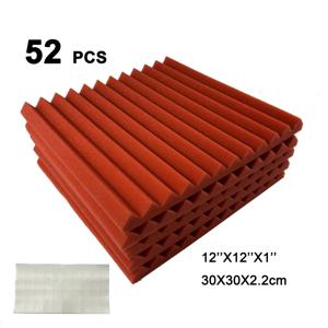 TEMU 52개 빨간 아코스틱 폼 패널, 12