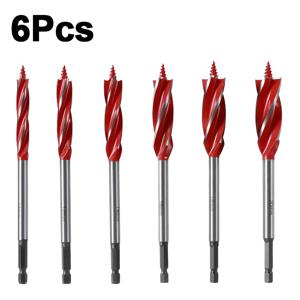 TEMU 6/8pcs 스피럴 드릴 비트 세트, 4단 블레이드 정밀 보링 도구, 고탄소강, 녹 및 산화 방지, 미끄럼 방지, 바닐라 핏, 빠른 교체 헥스 샤크로 목재 및 플라스틱, 직경 10-25mm