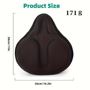 TEMU 1개 울트라-컴포트 두꺼운 자전거 시트 쿠션 - 빠른 건조, 부직포 소재, 장거리 사이클링에 이상적, 초고감도 쿠션의 블랙 새들 커버