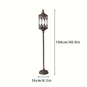 TEMU 빈티지 로마 영감 금속 캔들 거치대 - 방풍, 거실 및 호텔용 장식용 탁상 액센트, 장식적인 패턴이 있는 러스틱 시골 디자인