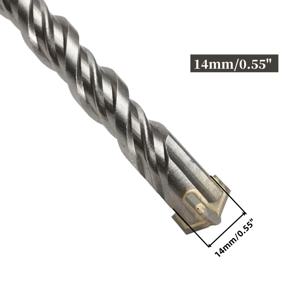 TEMU 콘크리트, 암석, 돌을 위한 SDS Plus 160mm 드릴 비트 - 텅스텐 스틸 합금, 크로스 타입, 라운드 샤크, 싱글 아이템 팩, 배터리 없음, 금속 구성, 전기 해머 5/6/8/10/12/14/16mm용