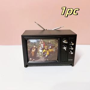 TEMU 1개 레트로 미니 TV, 블랙 플라스틱 빈티지 TV 모델, 홈데코용 수집품, 거실 장식소품, 크리스마스/할로윈/가을 인테리어를 위한 컬렉터블 피규어