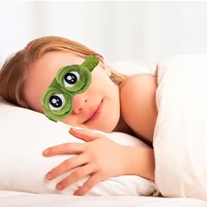 TEMU 1pc 개구형 디자인 수면 비저, 조절 가능한 코듀로이 눈마스크, 부드럽고 가벼운 여행 및 가정용, 남녀 공용, 할로윈 선물, 동물 프린트, 빠른 버클 클로저, 전원 필요 없음