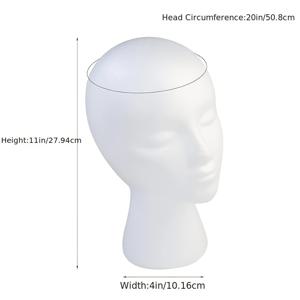 TEMU 11인치 여성용 폼 매니큐인 헤드, 가발 디스플레이, 화장품, 안경 및 모자 쇼케이스용 - 미용 교육 모델|모자