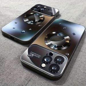 TEMU 티타늄 소재의 매트 폰 케이스로, 아이폰 16, 15, 14, 13, 12, 11 Pro Max Plus 모델에 맞게 설계되었습니다. 자성 무선 충전 기능과 충격에 강한 카메라 렌즈 보호 커버가 특징입니다.