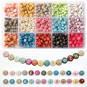 TEMU DIY 네임 브레이슬릿 & 목걸이용 450개 아크릴 알파벳 비즈 키트 - 글자 DIY 액세서리 만들기 세트