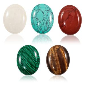 TEMU JXMYBA 5개 세트 천연 스톤 연마된 손바닥 마사지 스톤 - 천연 보석, 핫/콜드 압박, 장식용 스톤 및 선물용 (연마된 타원형 마사지 스톤)