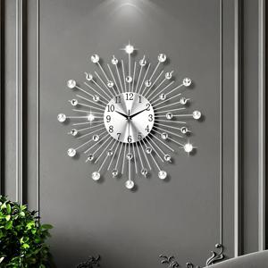 TEMU 유니크한 별 모양 시계 1개, 조용한 메탈 원형 벽 장식, 빈티지 컨트리 스타일로 디자인되어 가정 장식에 이상적이며 거실, 침실 및 복도에 적합하며 크리스마스 및 라마단에 완벽합니다 - 평평한 상단과 작동 기능이 있습니다.|시계