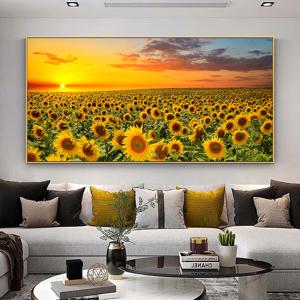 TEMU 2D 플랫, [2D 플랫] 1개 무액자 캔버스 포스터, 석양 아래 밭, 창의적인 아트 스타일, 캔버스 벽 예술, 선물용 벽 그림, 침실, 사무실, 거실, 카페, 바, 홈 데코, 기숙사 장식