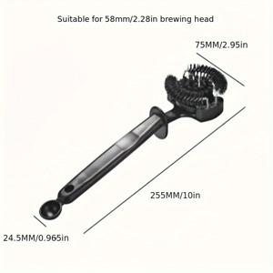 TEMU 커피 머신 청소용 브러시 1개, 아치형, 긴 손잡이, 플라스틱, 전기식 아닌, 5.8cm/5.1cm 머신 헤드용, 주방 청소 도구 포함