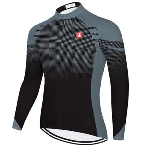 TEMU 크라켄 옥토퍼스 뉴 윈터 웜 아웃도어 스포츠 그레이 플리스 자전거 재킷 남성용 기하학 폴카 도트 그라데이션 프린트 긴팔 사이클링 저지 자전거 탑, 뒷면 3개 포켓 포함|자전거