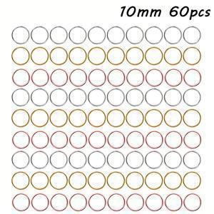 TEMU 60개 메탈 원형 원형 O링 알루미늄 크로셰 마커, 링 모양 골든 실버 로즈 골든 크로셰 공예 메탈 보조 도구 재료, 바늘 버클 마커 바늘 버클 액세사리織 Sewing 라벨, 실 추적 및 잠금 프로젝트, DIY 수공예 도구 재료 액세사리
