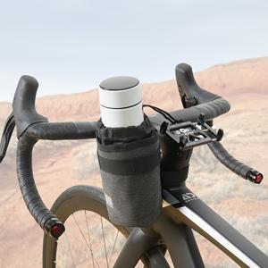 TEMU 1개 사이클링 물병 가방, 회색 폴리에스터 자전거 핸들바 물병 가방, 분리 가능한 사이클링 액세서리, 야외 라이딩을 위한 편리한 타퍼드 컵 홀더