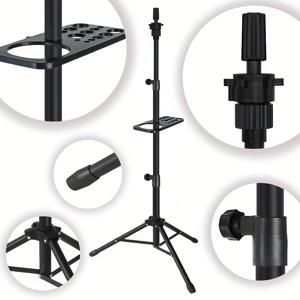 TEMU 초대형 가발 스탠드 - 헤비듀티 삼각대 베이스 & 트레이 포함 - 견고한 A-프레임 디자인, 높이 조절 및 넓고 안정적인 베이스 - 살롱, 극장용 - 가발 헤드, 인형, 마네킹 호환 - 갈색/검정 색상 옵션 - 공간 절약형 가발 스탠드 - 전문가용/다목적 가발 디스플레이 및 스타일링 - 중앙 트레이 & 높이 조절 기능