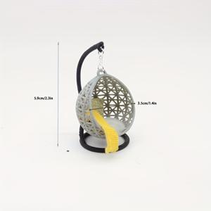 TEMU 1개 미니어처 매달린 바구니 의자 모델 - ABS 소재의 리얼리스틱 미니 의자, 1:20/1:30 스케일 인형집 가구, 인형집 디오라마, 미니룸 장식, 액세서리 - 미니 월드용