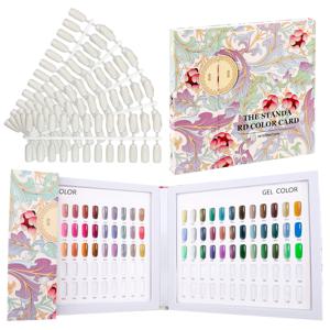 TEMU 120가지 네일 폴리쉬 색상 디스플레이 북, 네일 폴리쉬 정리 팔레트, 120개 인조 네일 팁 포함, 살롱 네일 폴리쉬 색상 차트 북, 네일 폴리쉬 색상 카드 스티커, 네일 아트 용품 전시용 도구 포함