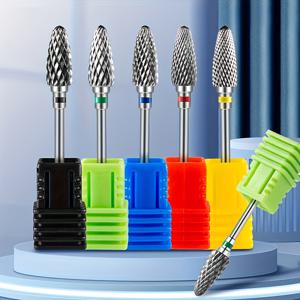 TEMU 5개 세트 텅스텐 카바이드 네일 드릴 비트 세트 - 전문 매니큐어 & 페디큐어 도구, 아크릴 젤 제거, 쉽게 청소 가능, 내구성 있는 컬러 코딩 핸들 네일 케어용, 네일 기술 용품