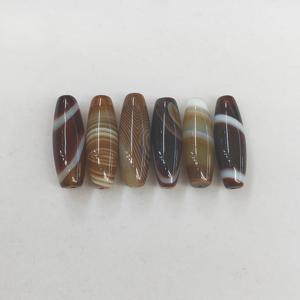 TEMU 6개 세트 마블톤 아게이트 비즈 - 브라운/베이지/화이트/블랙 DIY 액세서리 제작용, 핸드메이드 팔찌 & 목걸이 공예 재료, 매끄러운 광택 표면, 내구성 있는 비즈 소재