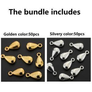 TEMU 50개/100개 합금 물방울 펜던트, 워터 드롭 모양 엔드 비즈 체인, 익스텐더 체인, 테일 체인, 팔찌 비즈, DIY 주얼리 만들기 소재, 목걸이 및 귀걸이 액세서리, 휴일 선물 장식용품