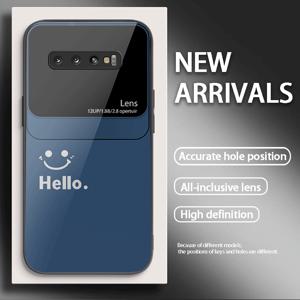 TEMU 삼성 갤럭시 S10 5G, S10E, S10 플러스, S20 5G, S20 울트라용 스마일 강화 유리 케이스