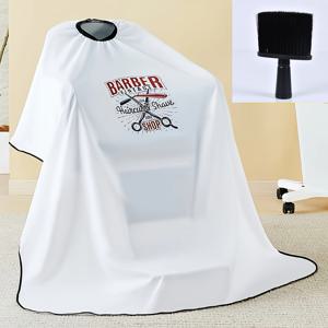 TEMU 전문 헤어 스타일링 앞치마 & 블랙 헤어브러시 세트 | 정전기 방지 논스틱 고급 헤어 스타일링 천, 스타일리스트 전용 헤어 스타일링 앞치마 & 헤어브러시