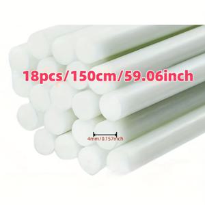 TEMU 18개 정원 터널 아치 키트, 길이 59인치, 직경 1.57인치, 녹 방지 유리 섬유 식물 지지 프레임 특징, 식물 재배대, 원예 패브릭, 메시, 그늘막 및 식물 덮개에 적합 - 흰색 식물 케이지 및 지지대