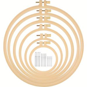 TEMU 6개 자수틀, 6가지 사이즈, 라운드 플라스틱 크로스 스티치 호프, 12개의 바늘과 3가지 사이즈, 소형 자수틀, 크로스 스티치 호프 및 프레임, 자수 및 공예용|십자수