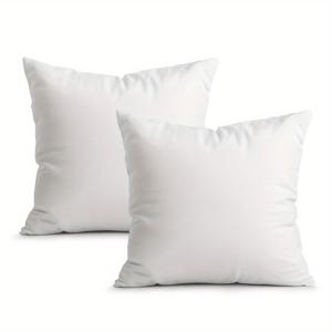 TEMU 화이트 단색 단면 프린트 쿠션 소파 커버 2개 - 피치 스킨 벨벳 쿠션 커버 45*45Cm