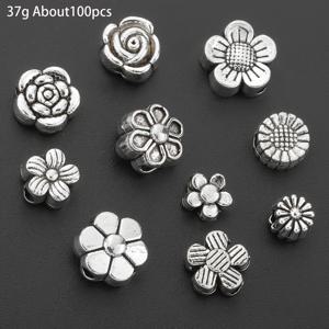 TEMU 100개 아연 합금 혼합 소형 꽃 비즈, 합금 패턴 펀치 루즈 스페이서 비즈, 플랫 비즈, 꽃 모양 포지셔닝 비즈, 관통 구멍 루즈 비즈, 조각 홀 아이솔레이션 비즈, 식물 꽃잎 비즈, 소형 구멍 비즈, 비즈 스페이서, 핸드 워븐 주얼리 주얼리 팔찌, 목걸이, 키체인, 휴대폰 케이스 장식, 귀걸이 주얼리 비즈 만들기 액세서리 재료|케이스|비즈목걸이