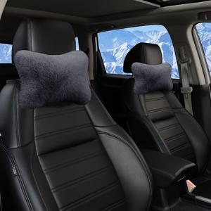 TEMU 플러시 자동차 시트 목베개 - 부드럽고 편안한 폴리우레탄 폼 헤드레스트 쿠션, 장거리 운전 및 로드 트립에 이상적