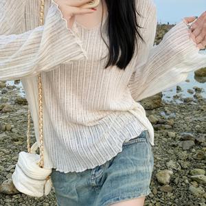 TEMU 여름 캐주얼 긴팔 가디건 얇은 루즈핏 다용도 티셔츠 탑