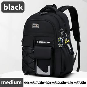 TEMU ZHIDOBO 청소년용 백팩 - 도난 방지 포켓 & 노트북 수납공간 포함, 대용량 학교 가방, 다중 구획, 경량 내구성 책가방, 학생 및 중학생을 위한 안전한 지퍼 잠금, 조절 가능한 어깨끈 - 블랙/화이트, 트렌디 디자인, 고품질 원단, 정리된 보관, 대학 준비, 청소년용, 학교 및 사무실 캐리어백, 컴팩트 백팩, 도시 출퇴근용, 여행용 가방