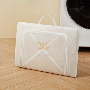 TEMU 심플한 세탁용 가방, 스웨터 및 속옷 전용 세탁용 가방, 스웨터 세탁기용 특수 드럼 머신 보관 가방, 변형 방지 폴리에스터 소재로 제작된 손잡이 메쉬 가방, 세탁용 가방|드럼세탁기